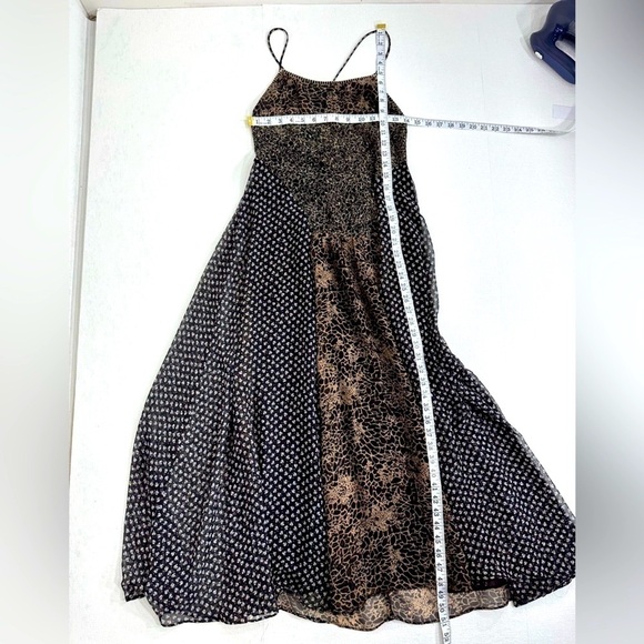 Free people patch work chiffon a line maxi dress size 0 - Picture 5 of 10
